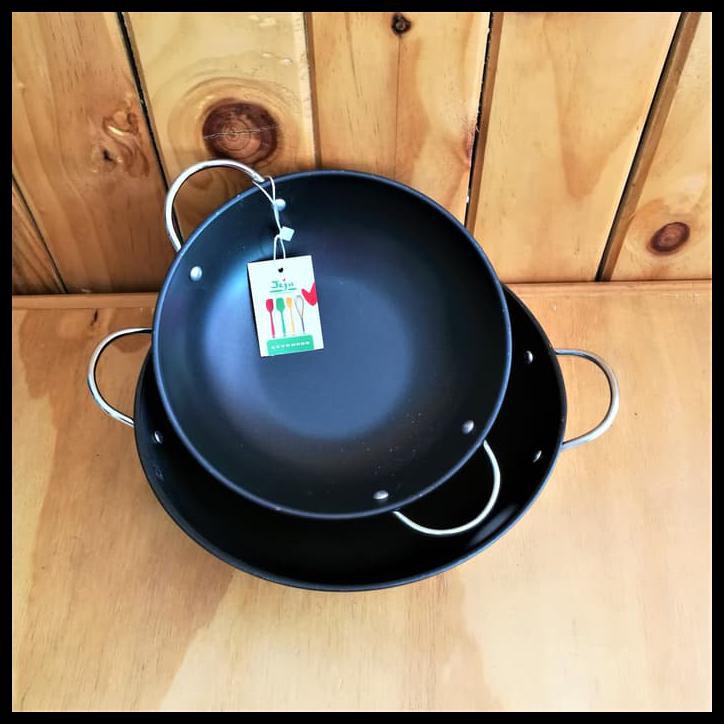 Jeju Wajan Hitam Carbon Steel 20Cm Wok Besi Baja Ringan Korea Ki0272J