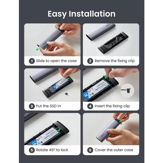 UGREEN SSD Casing / Enclosure M.2 NVME/SATA (M2) Slim