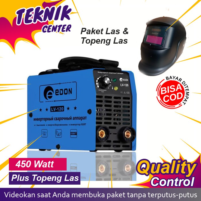 Mesin Las Listrik Alat Las Trafo Trapo Las Travo Portable Mesin Las 450W + Helm Topeng Las Ps-048