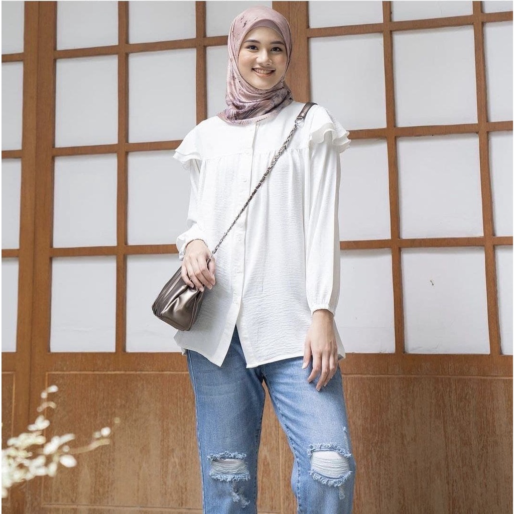 JOVANKA TOP Bluse wanita lengan panjang masakini / favorite women's clothes / Atasan wanita masakini / pakaian wanita masakini / bluse wanita lengan panjang kekinian / pakaian wanita model bluse lengan panjang / bluse wanita lengan panjang tiga warna pili