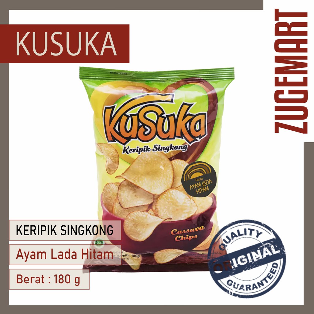 

Keripik Singkong Kusuka Ayam Lada Hitam / Keripik Singkong Pedas - 180gr