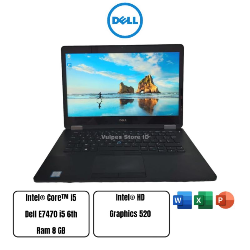 Laptop dell second E7470 i5 gen 6th ram 8gb ssd 128gb/256gb Touchscreen Termurah