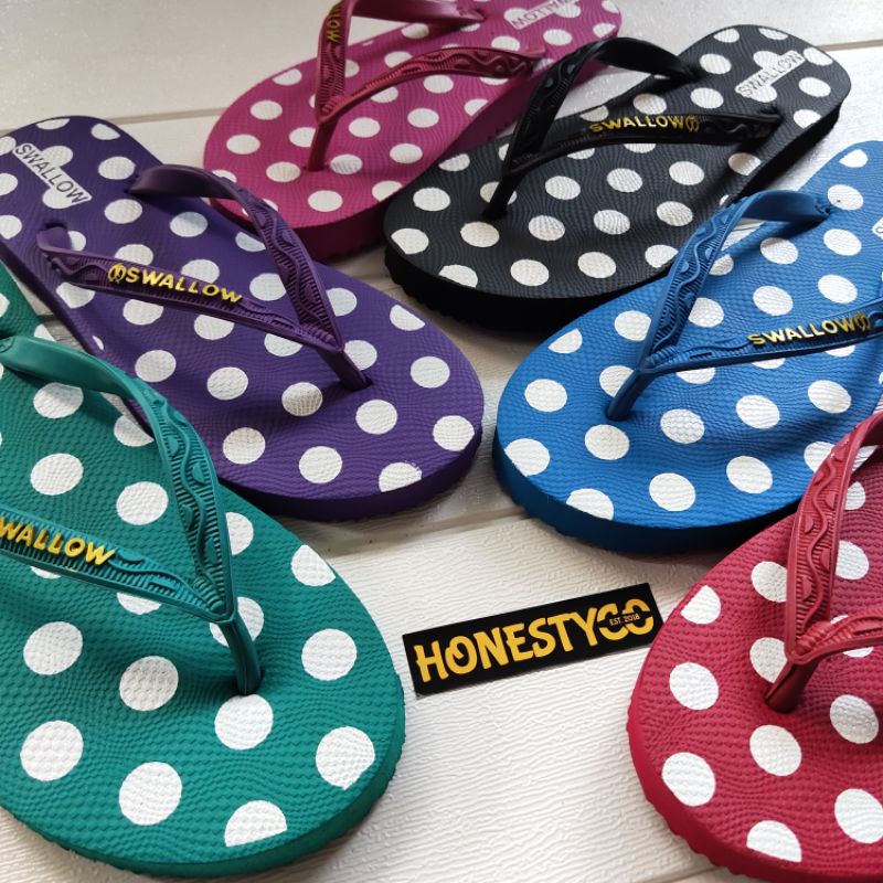 Sandal Jepit Swallow Wanita Polkadot Sepasang HONESTYCO