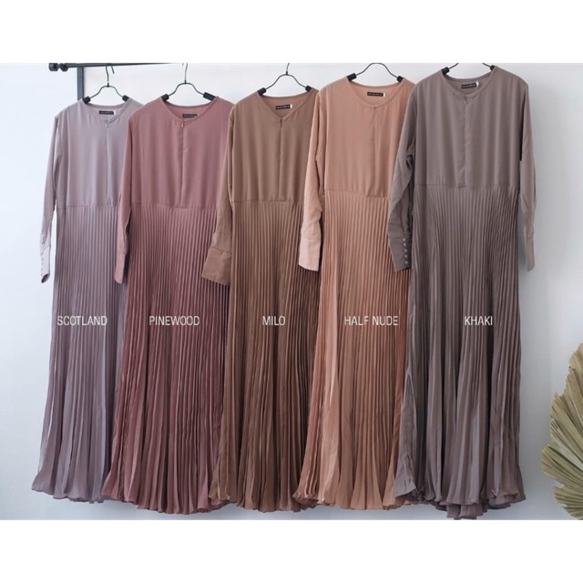 Pleated dress bellaluna / gamis plisket