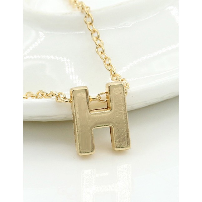 LRC Kalung Fashion Gold Color Letter A-I Shape Decorated E9284X