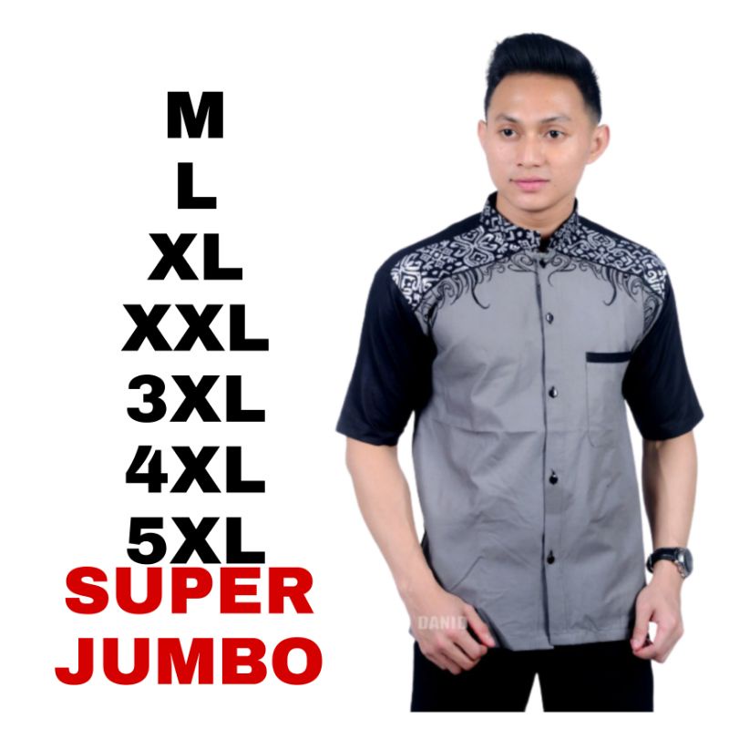 FIKDA Batik KOKO  Jumbo M / 5XL koko  Lengan Pendek Motif 09 MURAH BATIK JUMBO