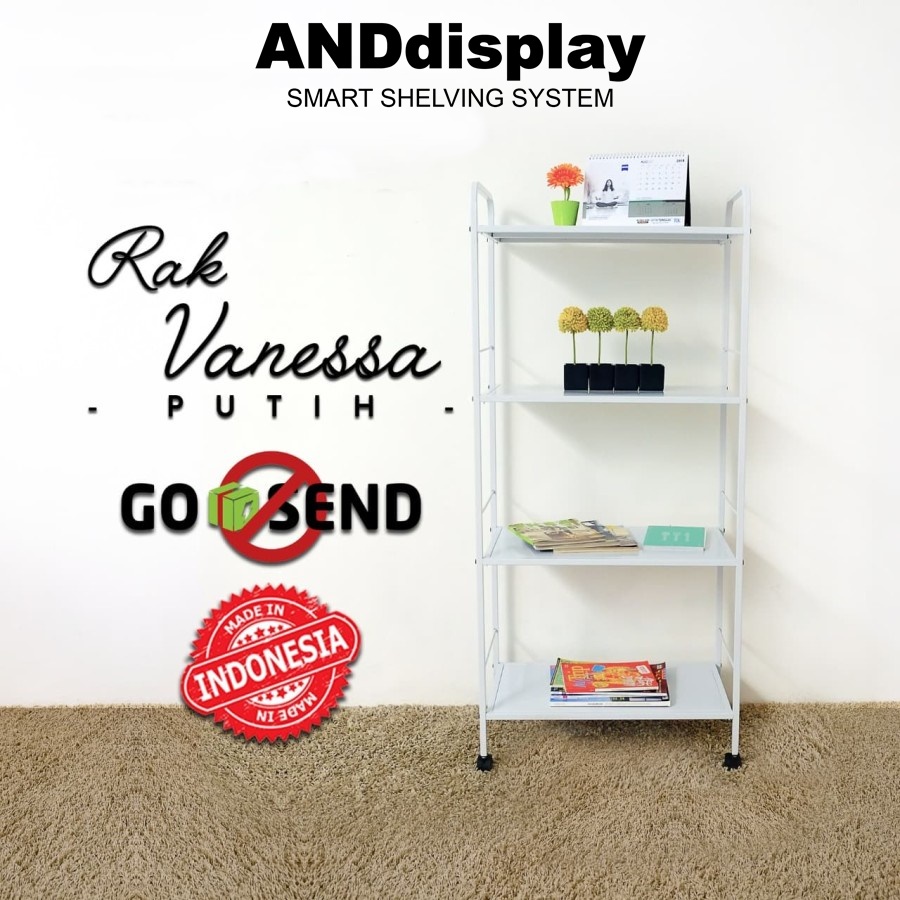 RAK DAPUR VANESSA 4 SUSUN PUTIH RAK PENYIMPANAN SERBAGUNA ANDDISPLAY