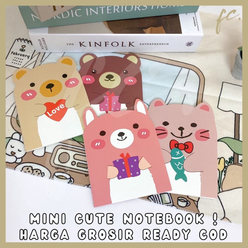 

Buku Catatan Mini 3R / C7 Notebook Panda Cat Bear Pink Kucing Kitten Beruang Lucu Animal Pet Zoo ATK A6 Souvenir Anak Merchandise Bingkisan Hampers Harga Grosir Ready COD