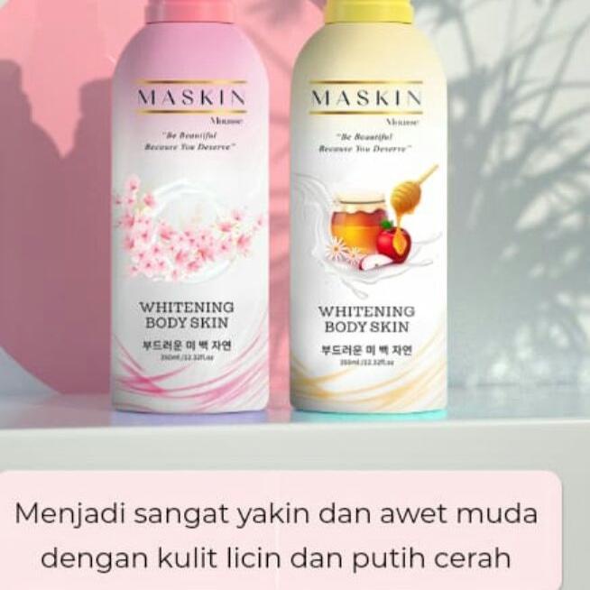 Lagi hangat Sabun mandi cair pemutih badan Maskin, body wash whitening soap shower gel foam KZQ7