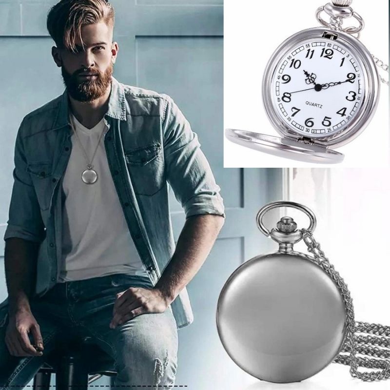 KADO PERNIKAHAN ULTAH ULANG TAHUN PRIA WANITA UNISEX QUARTZ UNIK ANTIK POCKET WATCH WARNA GOLD