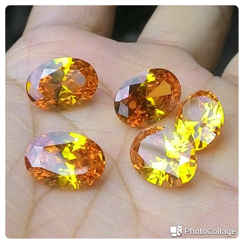 Batu Permata Cubic Zircon American Diamond Cutting Octagon Kotak A3