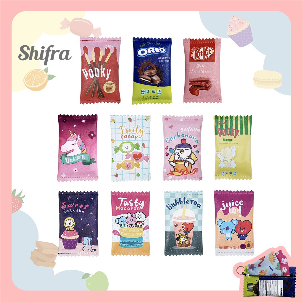 Shifra Tempat Masker Dompet Masker Unik Snack BT21 Unicorn