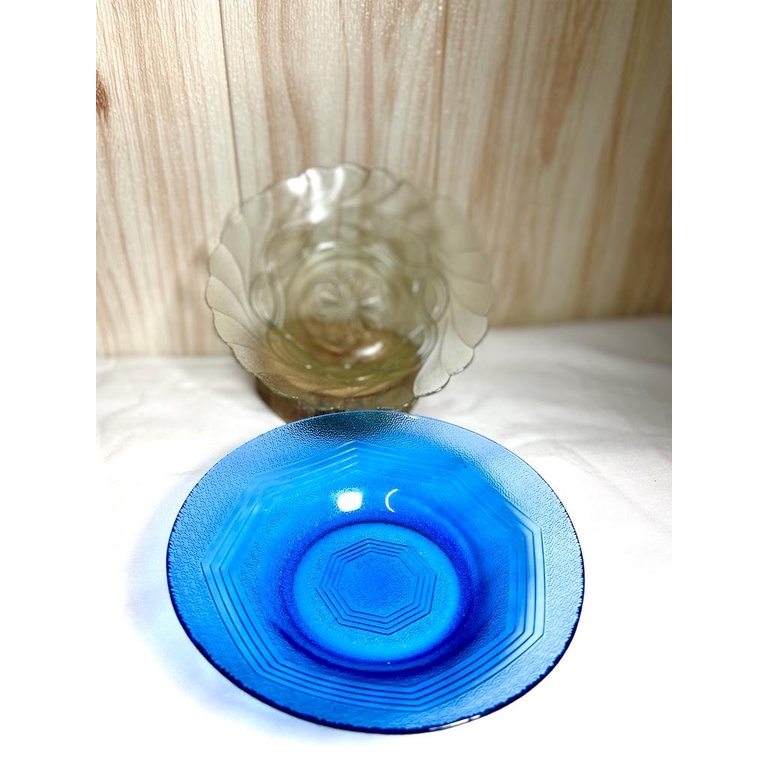 Piring tatak kecil kaca tebal 15cm / Tatakan gelas kopi teh susu motif