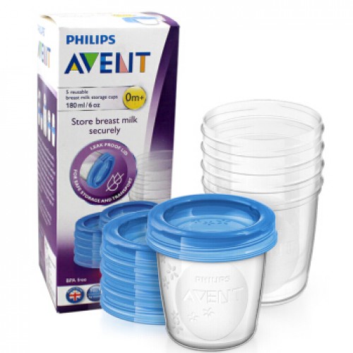 NEW* AVENT SCF619/05 Breast Milk Storage Cups 180ml