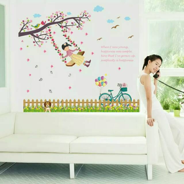 RELIZA WALLSTICKER PAGAR AYUNAN SEPEDA ANAK DAPUR KITCHEN SK7051 STIKER DINDING / WAL