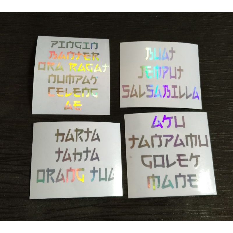 

Bebas reques,sticker cutting hologram,model font jepang