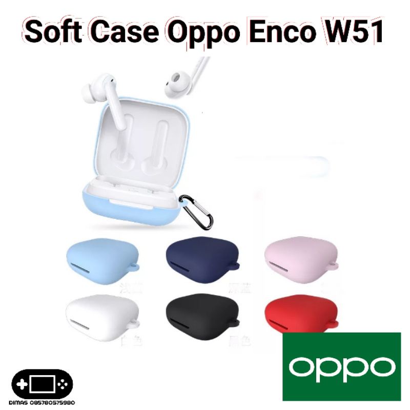 Soft Case Silikon TWS Oppo Enco W51 + carabiner