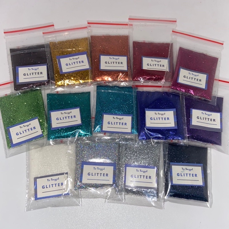 serbuk glitter 1 lembar isi 60 / bubuk gliter / glitter kemasan 1 gram