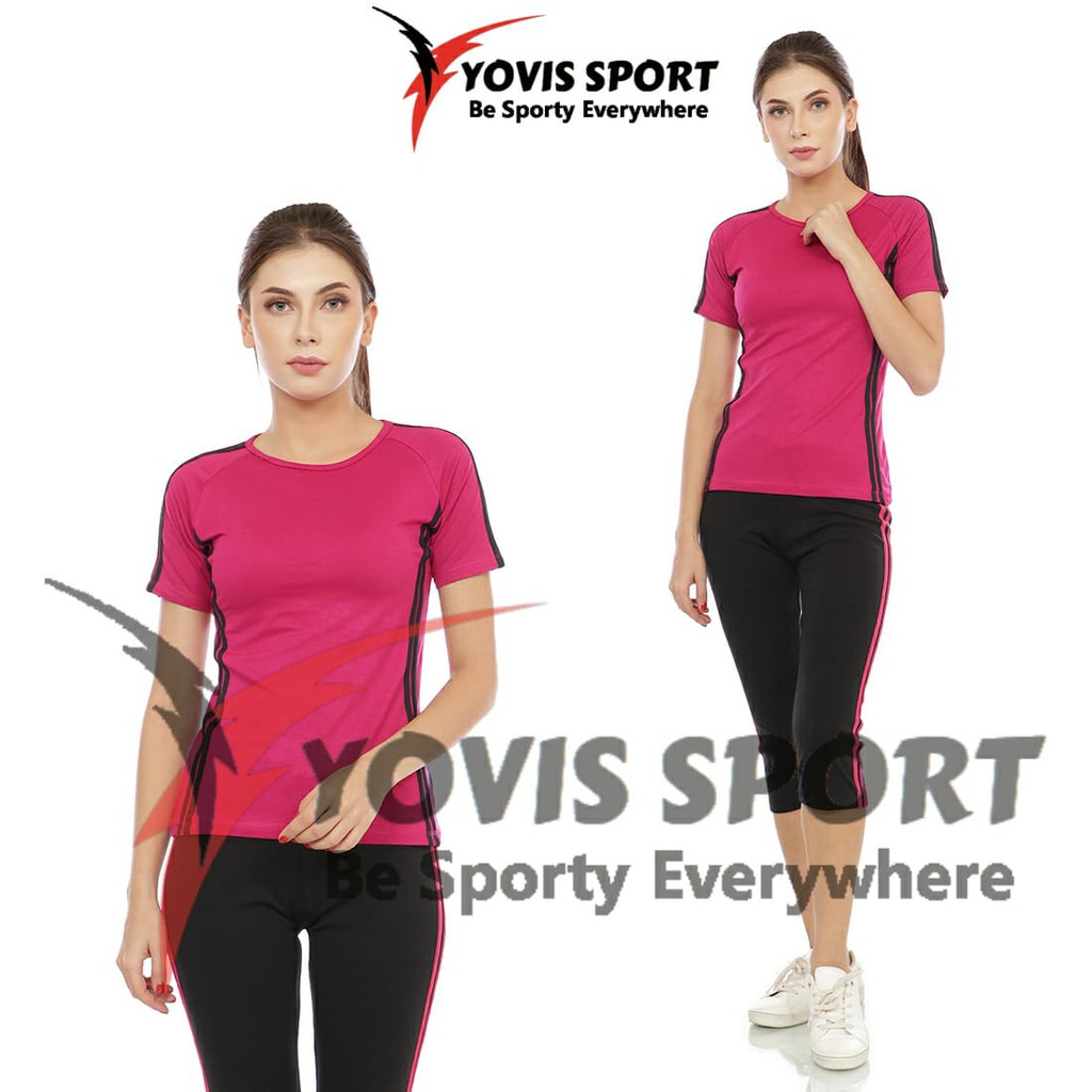 SETELAN SENAM PENDEK YOVIS SPORT ORIGINAL / SETELAN BAJU SENAM / SETELAN OLAHRAGA WANITA