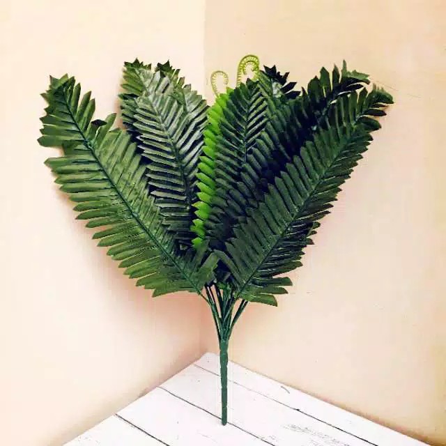 [45 cm] Tanaman Palem Artificial Daun Pakis / Palm Panjangan Bunga Plastik Palsu Dekorasi-6