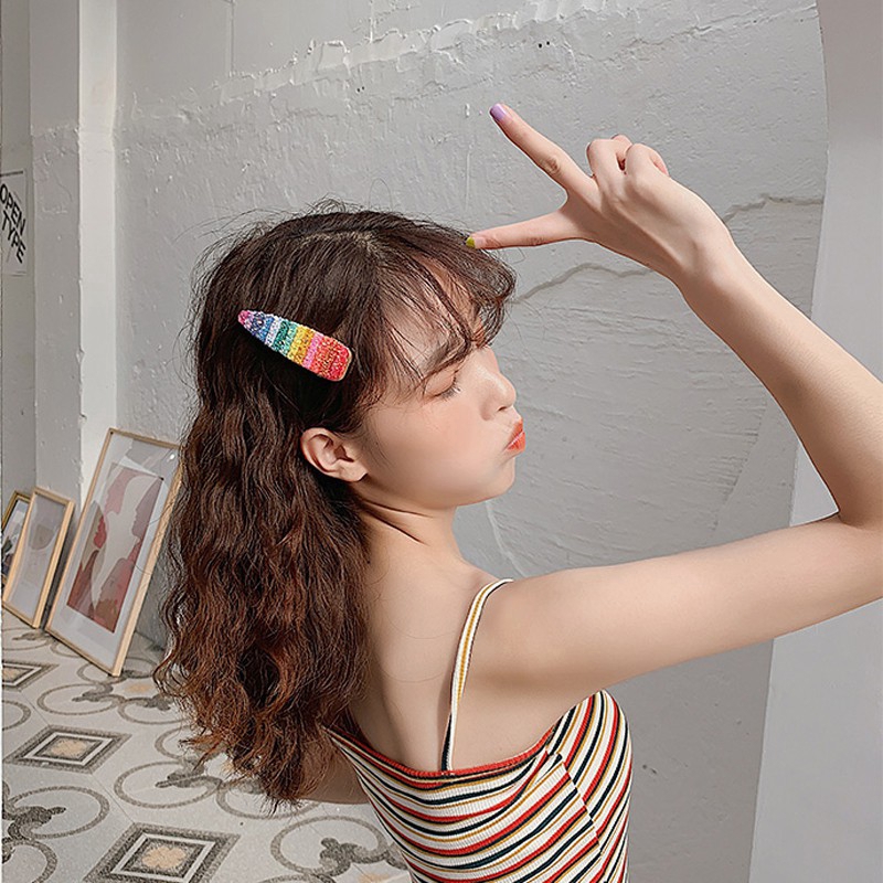 Rainbow Candy Hair Clip Cute Ins Color Bangs Hair Accessories