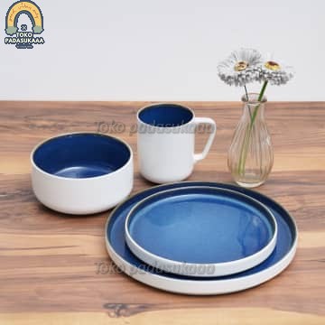 Appetite Set 16 Pcs Java Perlengkapan Makan - Biru