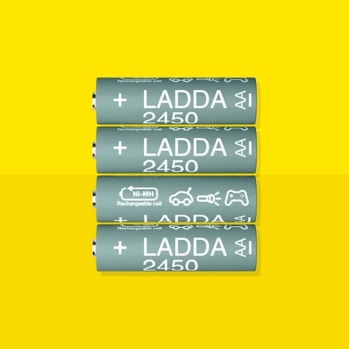 LADDA Baterai yg dapat diisi ulang AA 2450 mAh 4 pcs