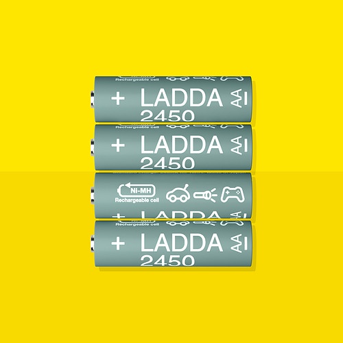 LADDA Baterai yg dapat diisi ulang AA 2450 mAh 4 pcs