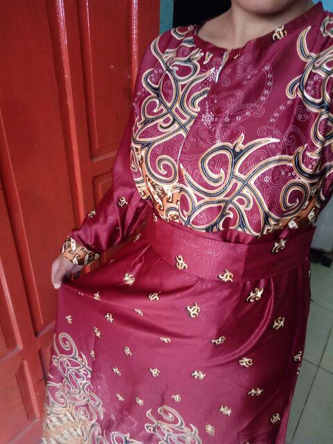 Syafin - Promo Semi Sutera Batik Couple Gamis Sutera Premium Original Solo Dolby Embos Seragaman