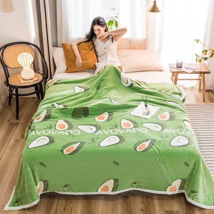 Selimut Bulu Halus Dewasa 150x200 Termurah Terlaris Motif Aesthetic New Arrival-Alvocado