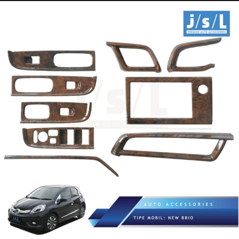 panel kayu Honda brio/ panel wood 6pc jsl