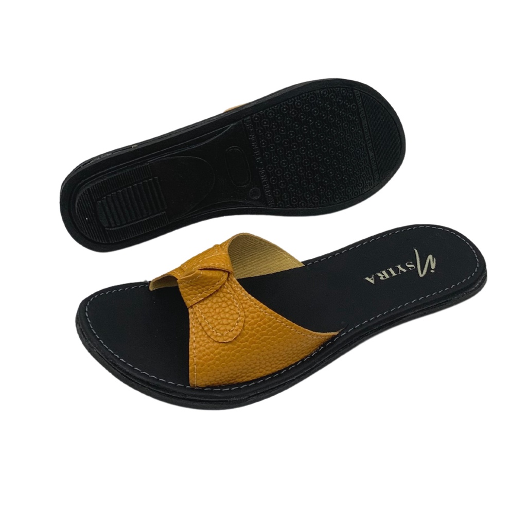 Insyira - Sandal Papirut Elfrida / Sandal Slop Wanita Non Slip Alas Hitam