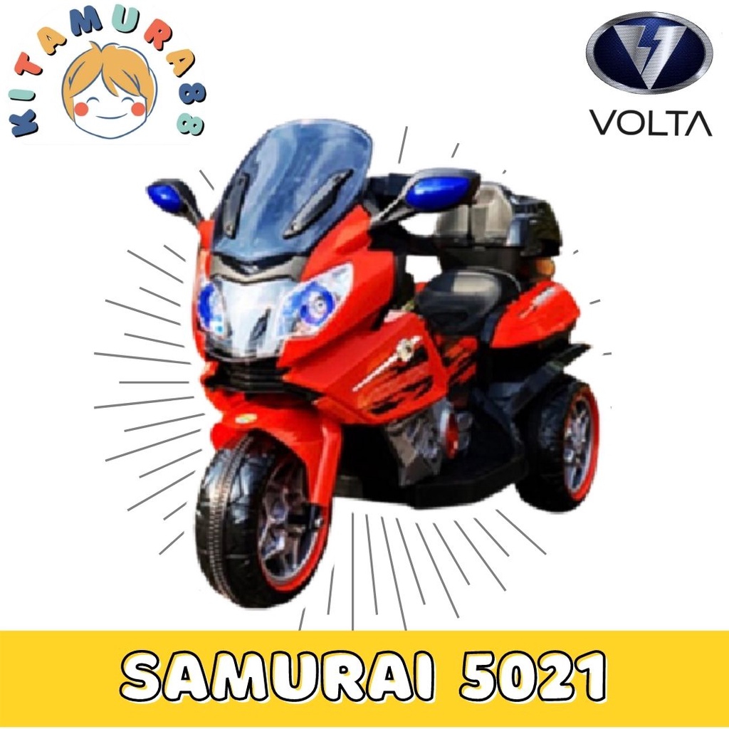 TERMURAH! MAINAN/MAENAN MOTOR ANAK/ MOTOR MOTORAN AKI/ VOLTA SHP SAMURAI 5021 Ada FREE HELM