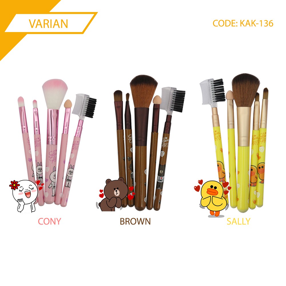 Kuas make up line MAKE UP BRUSH LINE  5 set with box