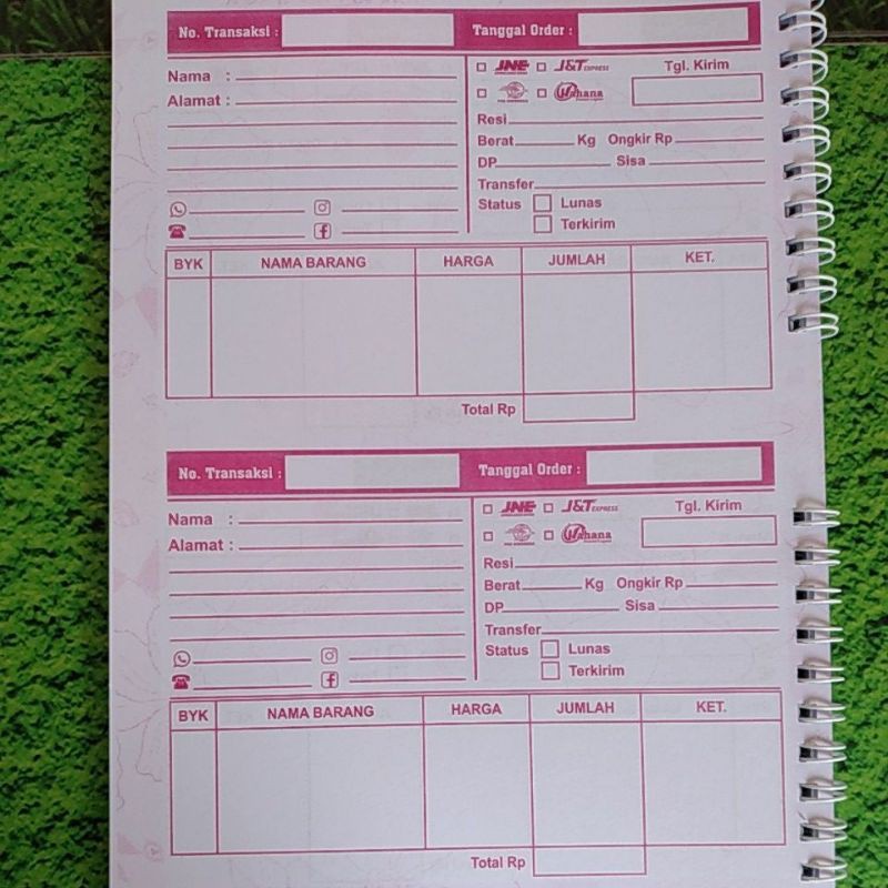Buku ORDER BOOK seukuran buku tulis