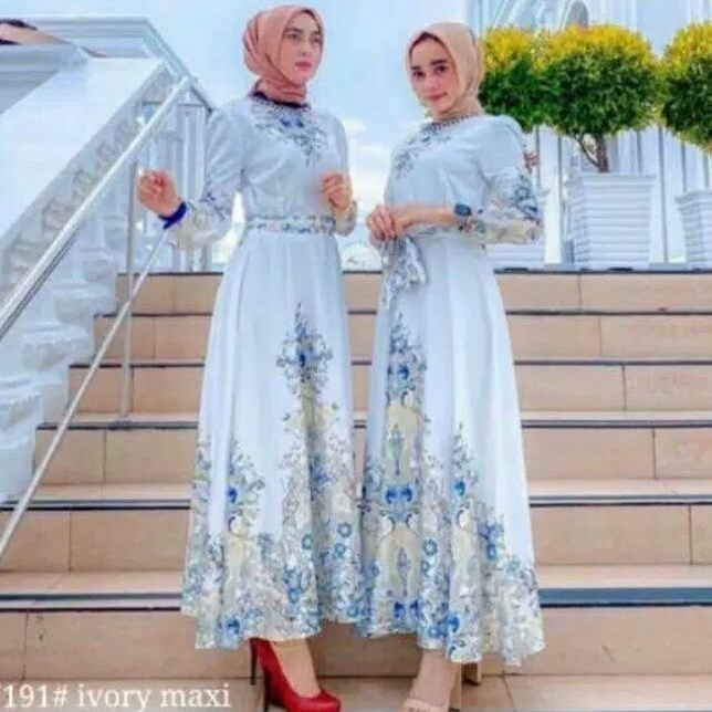 7191 Baju maxi dress pesta putih cewek import baju maxidress Maxi  dress gaun putih  pesta kondangan