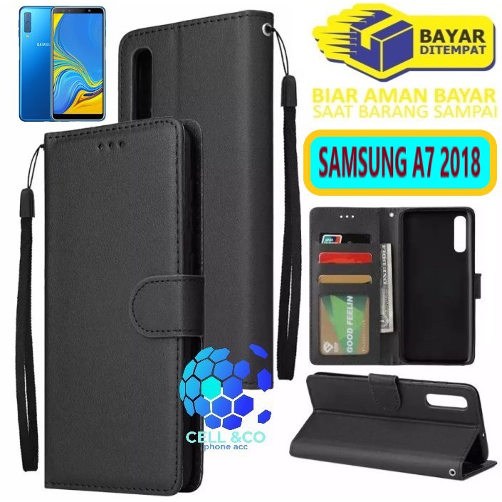 Flip cover SAMSUNG A7 2018 Flip case buka tutup kesing hp casing hp flip case leather wallet