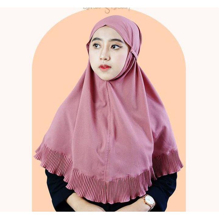 JILBAB Kerudung  BERGO SYARI INSTAN  MARYAM PRISKET BAWAH