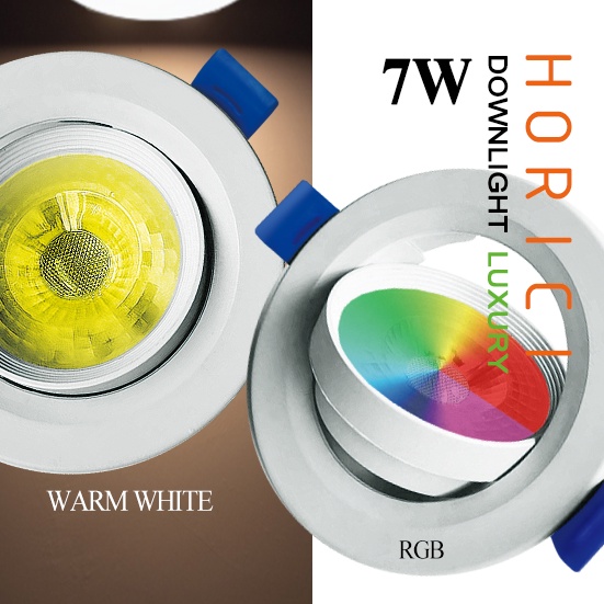 MEREK HORICI ASLI 7W LAMPU CEILING / DOWNLIGHT/ CEILING, LAMPU CEILING RGB DAN WW, RGB WARNA WARNI