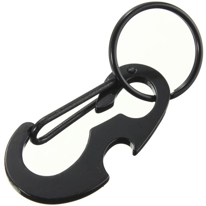 Relefree Black Beetle EDC Carabiner Stainless Steel with Bottle Opener - XT-11 - Black