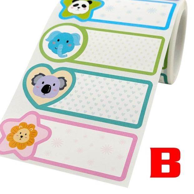 

Hot - Sticker Label Kartun Nama Anak Stiker Buku Notes Tag 7,6 x 3 cm 240pcs/ Roll .,