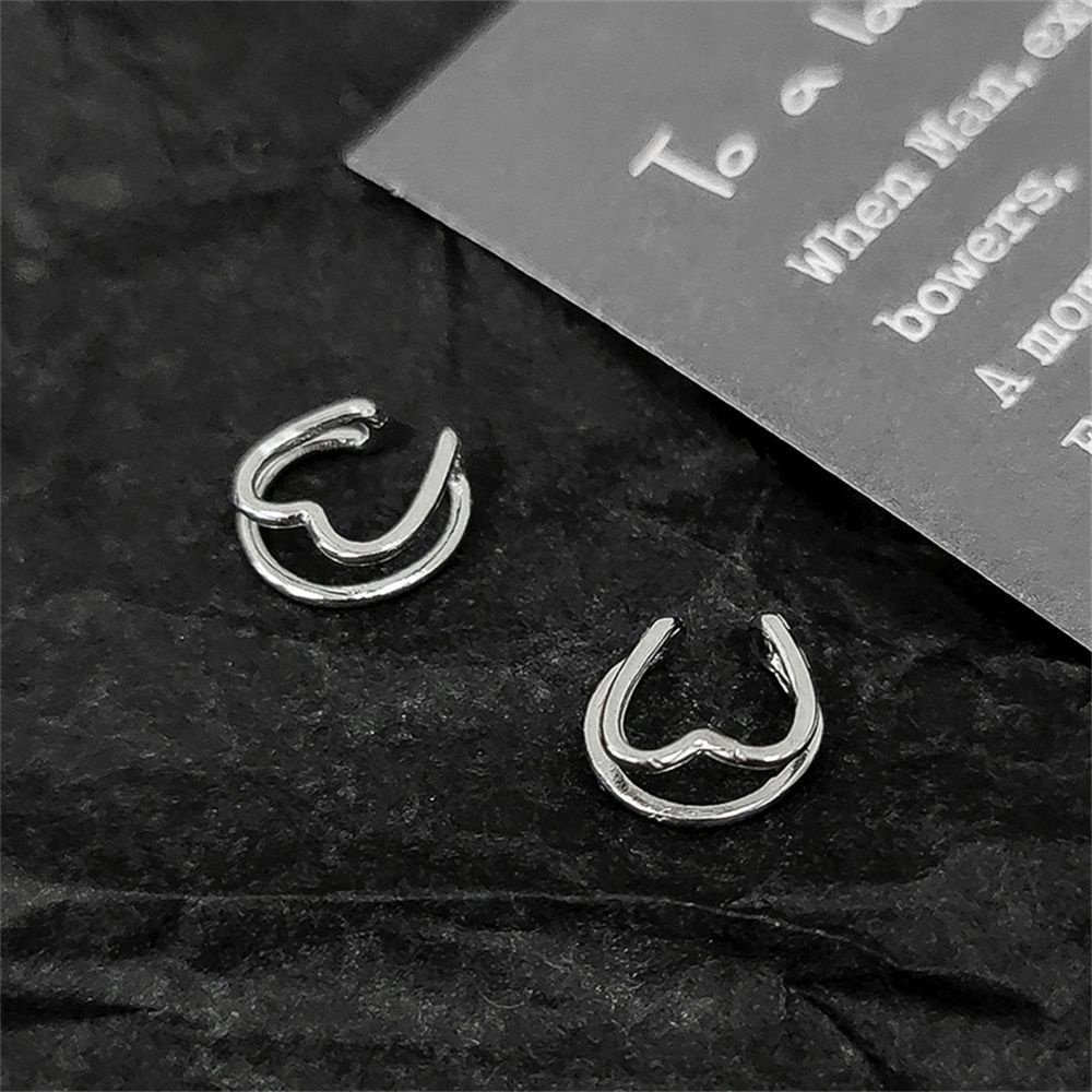 ROW Fashion No Piercing Earrings Girls C-shape Ear Clip Geometric Heart Clip Earrings Party Men Women Stackable Irregular Ear Cuff Aesthetic Jewelry