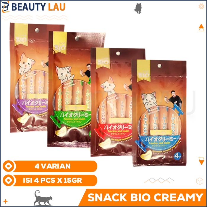 BIO CREAMY TREATS 60GR SNACK CEMILAN KUCING KITTEN ADULT MURAH