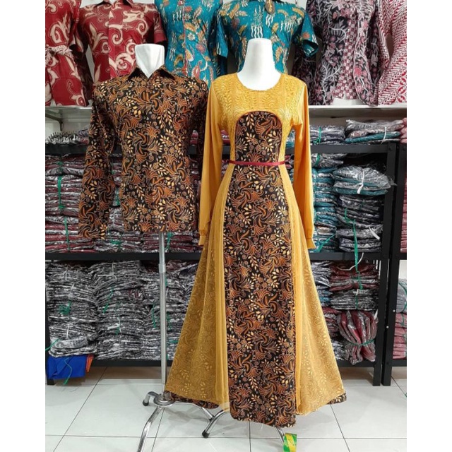 DRESS COUPLE KEMEJA BATIK TIARA | DRESS TERBARU DRESS LEBARAN BAJU PESTA TERBARU