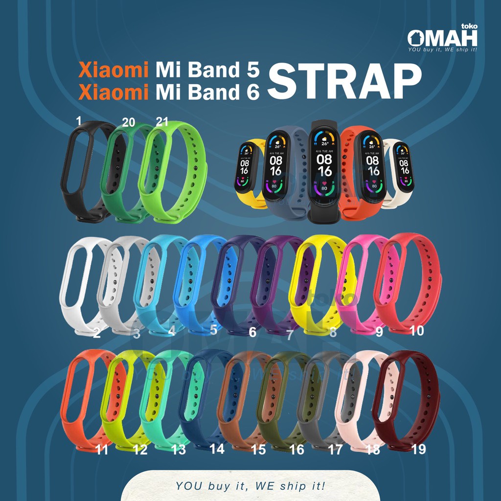 Strap Xiaomi Mi Band 5 Mi Band 6 Silicon Replacement Premium Lembut Gelang Tali