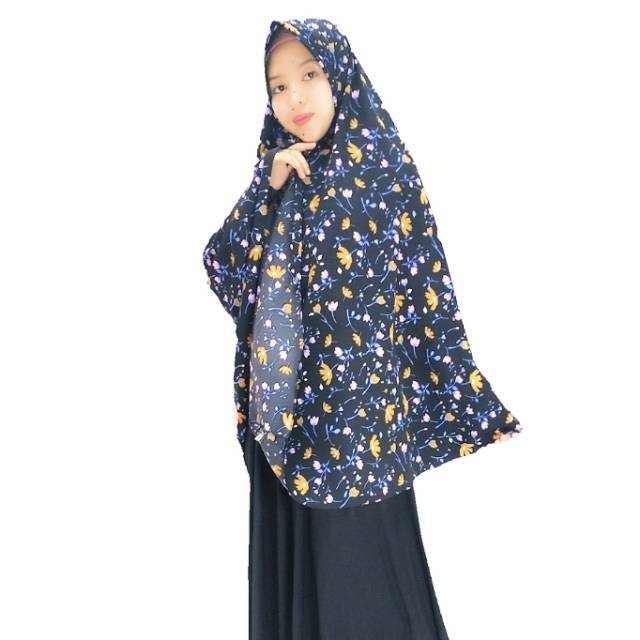 Alantasik - Jilbab XL Wolfis Kinara Monalisa bunga ASTER PET ANTEM  GR.5