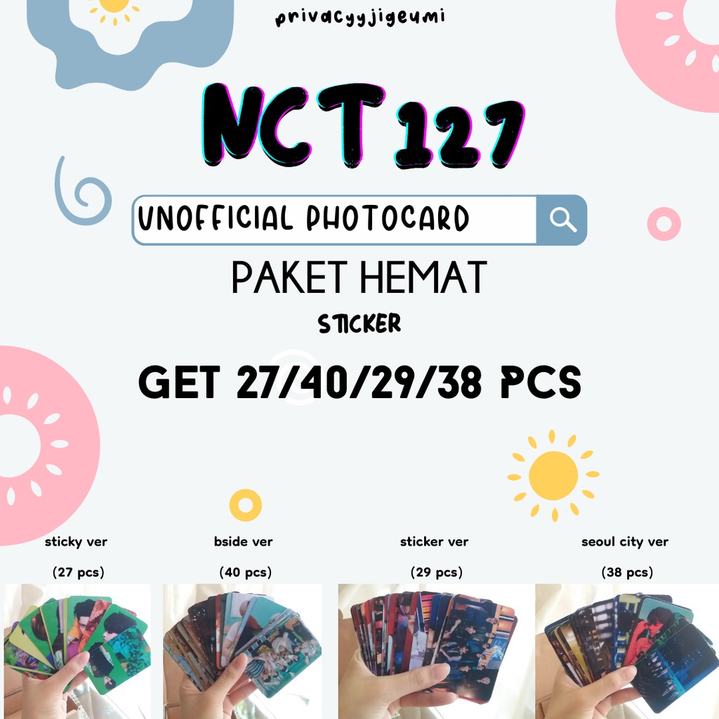 [27/40/29/38 pcs] PAHE PAKET HEMAT PHOTOCARD PC UNOFFICIAL NCT 127 STICKER TAEIL JOHNNY TAEYONG YUTA