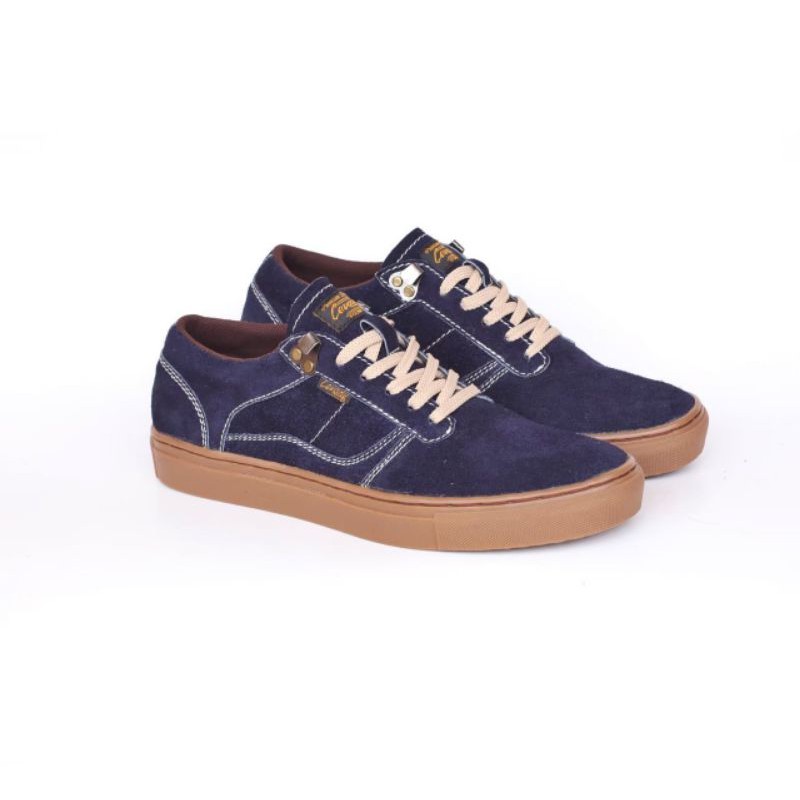 Sepatu Lokal Shoes Local Pride Cevany Gordon Low Cut Navy Gum Suede