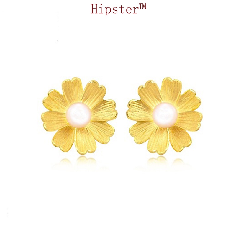 New Hot Sale Fashion Galsang Flower Natural Pearl Simplicity Gold Ear-Ring Clip