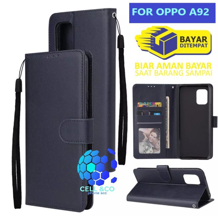 Flip cover  OPPO A92 Flip case buka tutup kesing hp casing flip case leather wallet